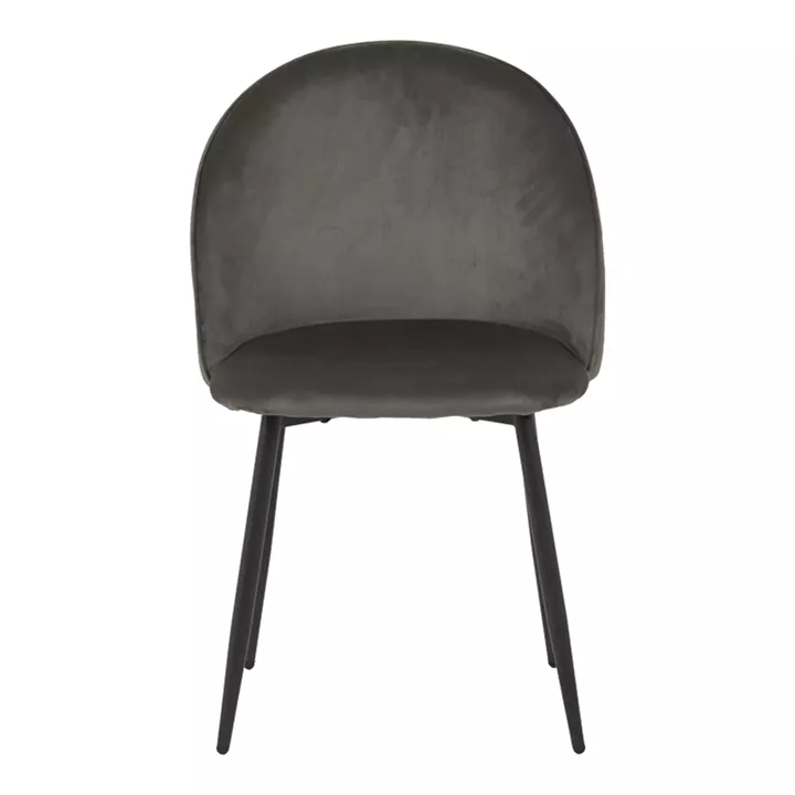 Chair Perch pakoworld velvet in anthracite with black metal legs 50x43x82cm