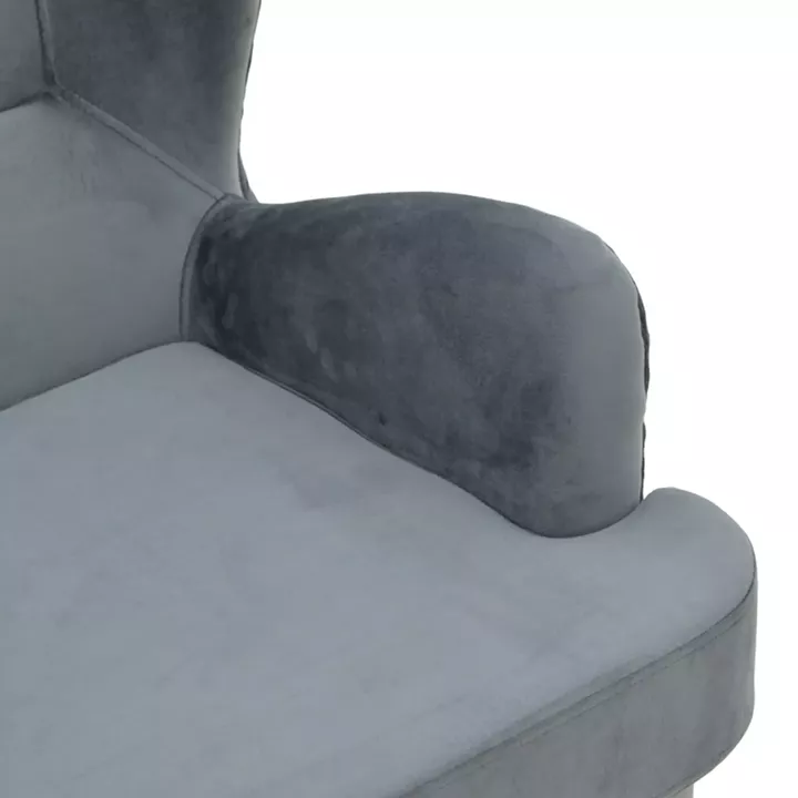 Regalo pakoworld velvet armchair in anthracite shade 75x88x85cm