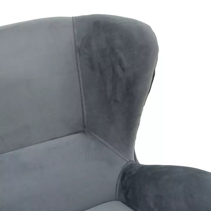 Regalo pakoworld velvet armchair in anthracite shade 75x88x85cm