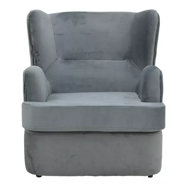 Regalo pakoworld velvet armchair in anthracite shade 75x88x85cm