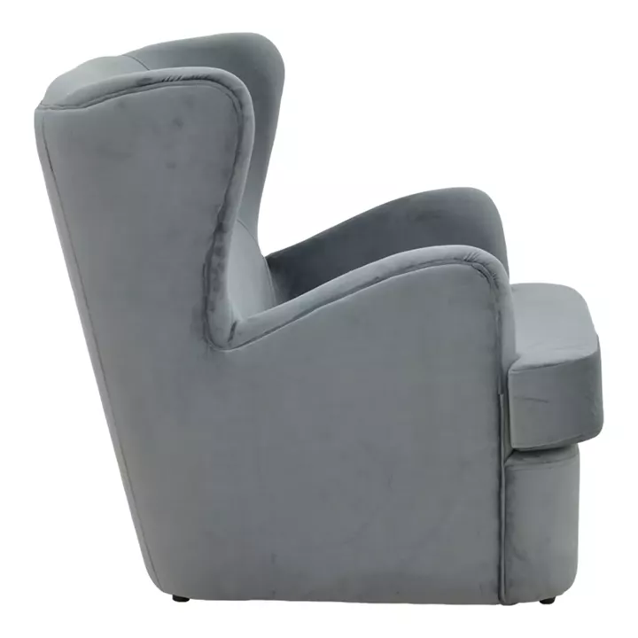 Regalo pakoworld velvet armchair in anthracite shade 75x88x85cm