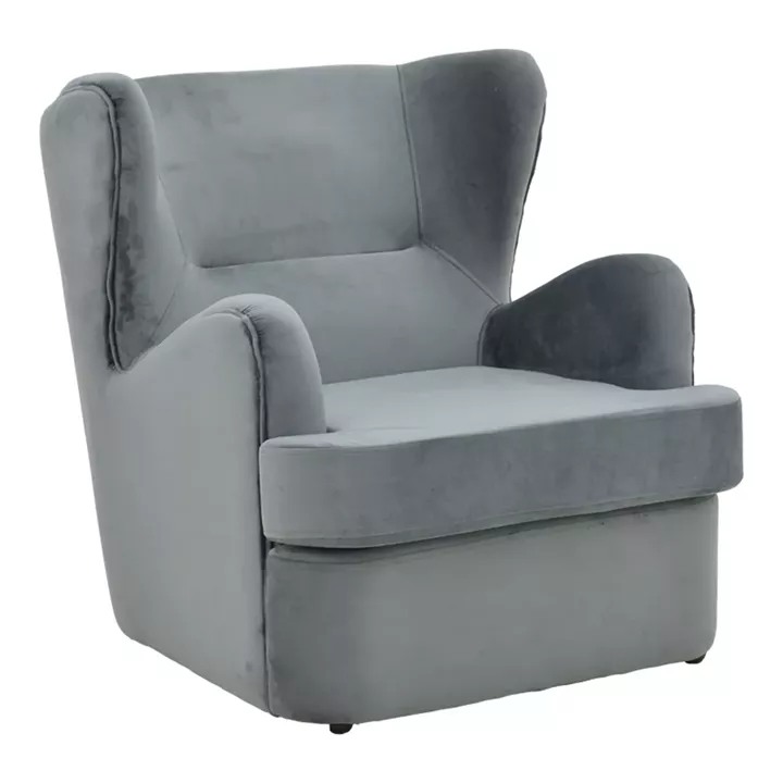 Regalo pakoworld velvet armchair in anthracite shade 75x88x85cm