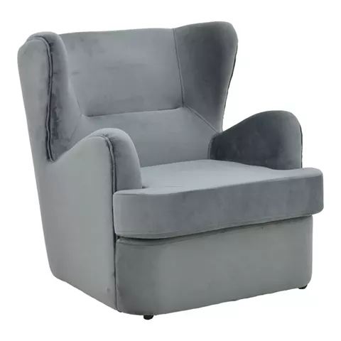 Regalo pakoworld velvet armchair in anthracite shade 75x88x85cm