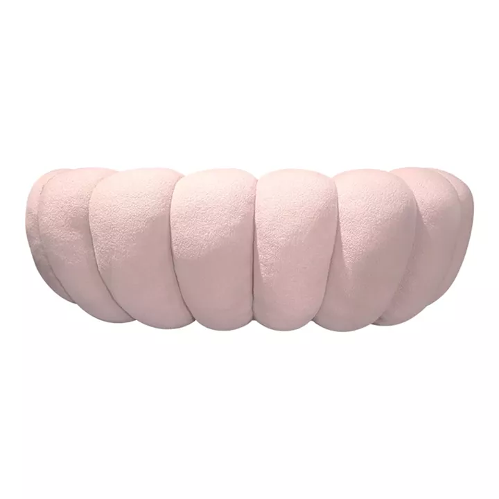 Sofa Embrace pakoworld boucle fabric in pink shade 180x105x65cm