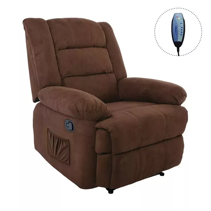 JULIA Massage Πολυθρόνα Relax Σαλονιού - Καθιστικού, Ύφασμα Καφέ