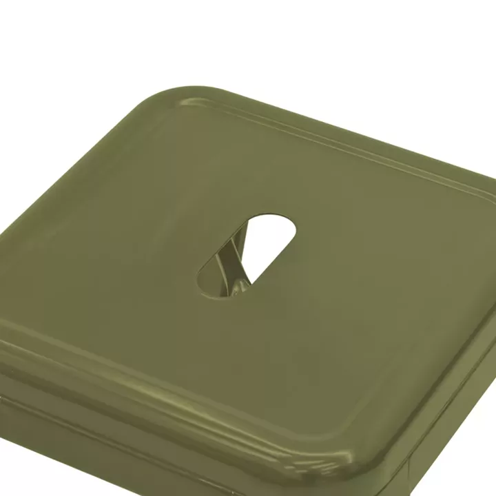 Stool Utopia pakoworld dark olive green metal 30x30x45cm