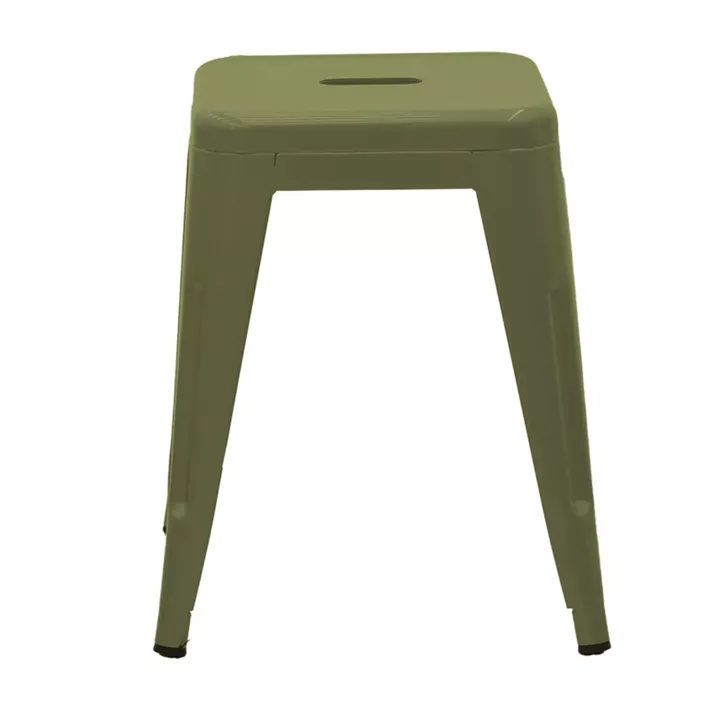 Stool Utopia pakoworld dark olive green metal 30x30x45cm