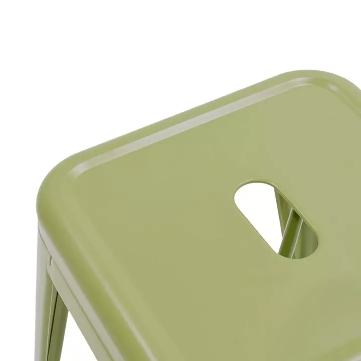 Bar stool Utopia pakoworld metal in dark oline green color 42x42x76cm