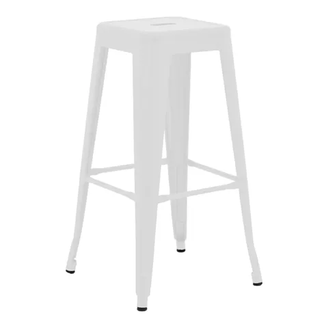 Bar stool Utopia pakoworld metal white matte 42x42x76cm