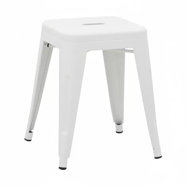 Stool Utopia pakoworld metal white matte 30x30x45cm