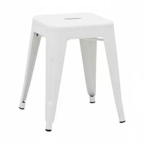 Stool Utopia pakoworld metal white matte 30x30x45cm