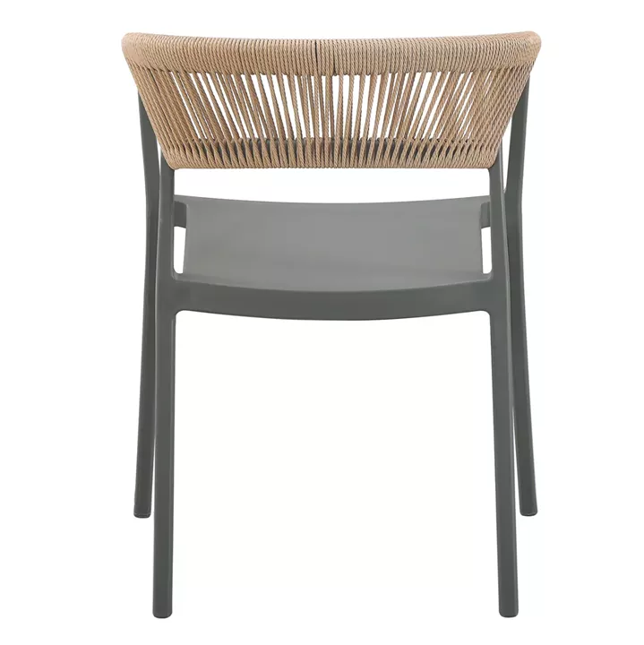 ARMCHAIR POLYPROPYLENE BOGI HM6240.05 OLIVE GREEN WITH BEIGE PP ROPE 54x53x75Hcm.