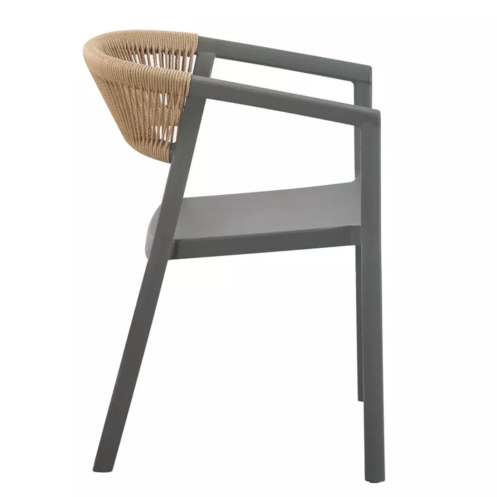 ARMCHAIR POLYPROPYLENE BOGI HM6240.05 OLIVE GREEN WITH BEIGE PP ROPE 54x53x75Hcm.