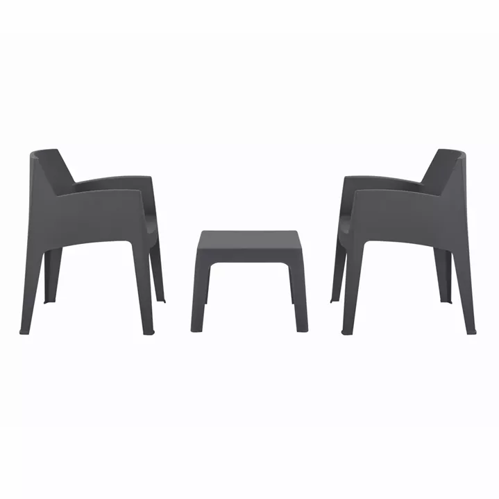 ΣΕΤ 3ΤΜΧ ΠΟΛΥΠΡΟΠΥΛΕΝΙΟΥ SLEEK HM21267.10 ΤΡΑΠΕΖΑΚΙ & 2 ΠΟΛΥΘΡΟΝΕΣ-ΓΚΡΙ