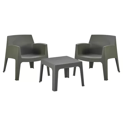 LOUNGE SET 3PCS SLEEK HM21274.05 DARK OLIVE GREEN POLYPROPYLENE