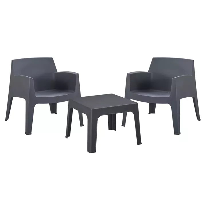 LOUNGE SET 3PCS SLEEK HM21274.10 GREY POLYPROPYLENE