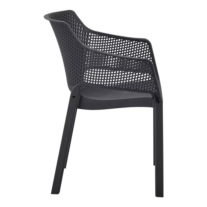 POLYPROPYLENE DINING ARMCHAIR PEGGY HM6368.02 BLACK 60x55x79Hcm.