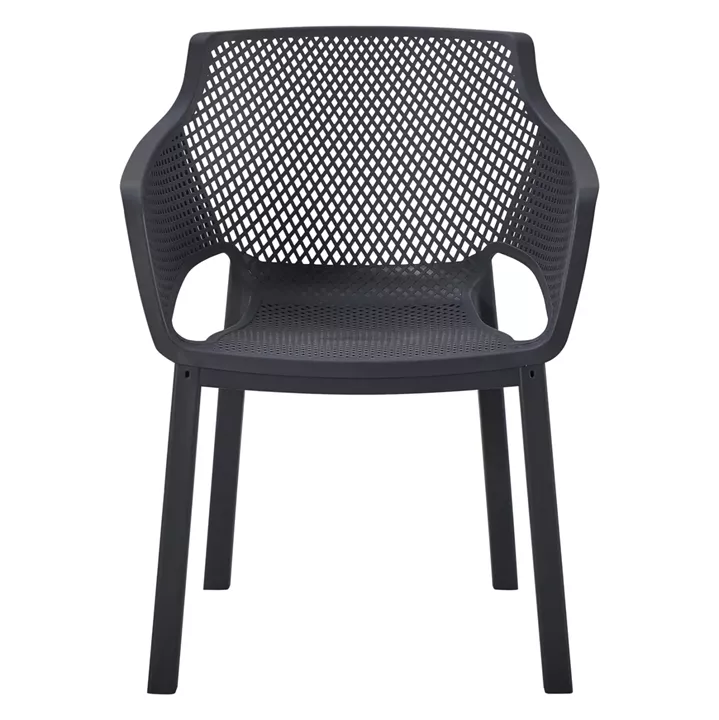 POLYPROPYLENE DINING ARMCHAIR PEGGY HM6368.02 BLACK 60x55x79Hcm.