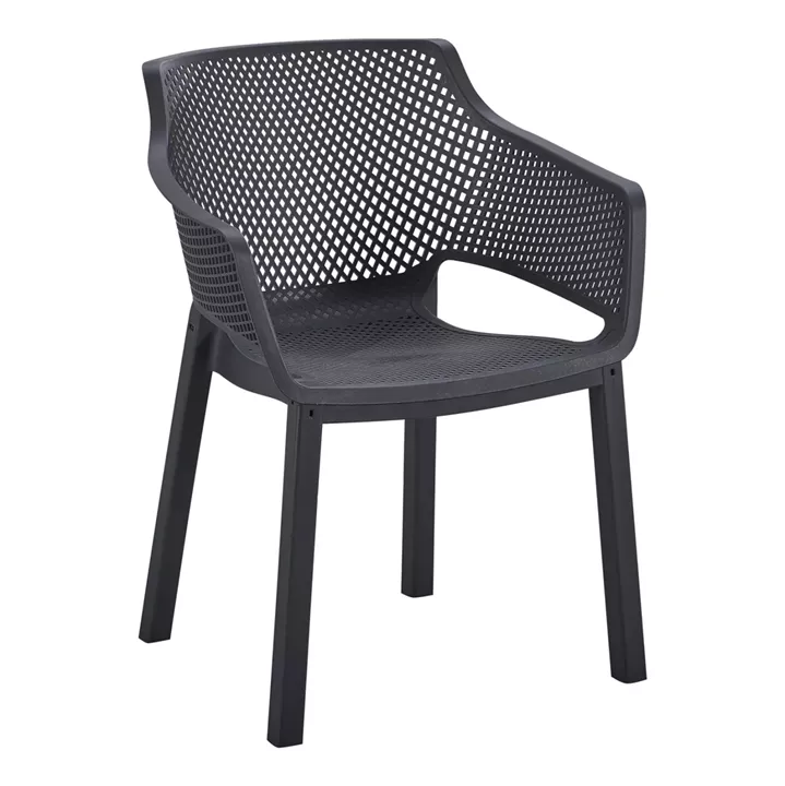POLYPROPYLENE DINING ARMCHAIR PEGGY HM6368.02 BLACK 60x55x79Hcm.