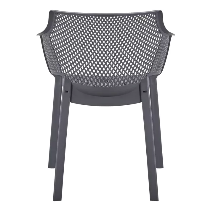 POLYPROPYLENE DINING ARMCHAIR PEGGY HM6368.10 GREY 60x55x79Hcm.