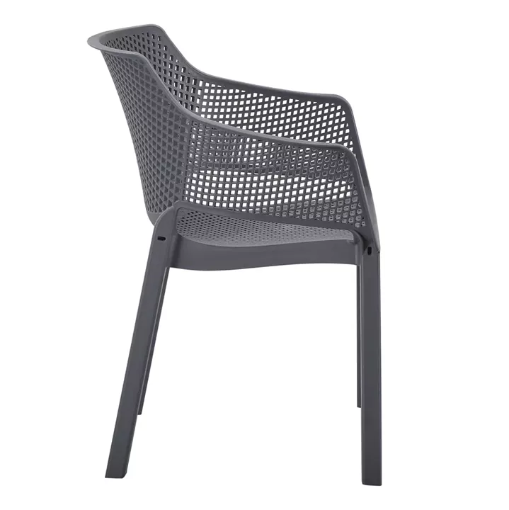 POLYPROPYLENE DINING ARMCHAIR PEGGY HM6368.10 GREY 60x55x79Hcm.