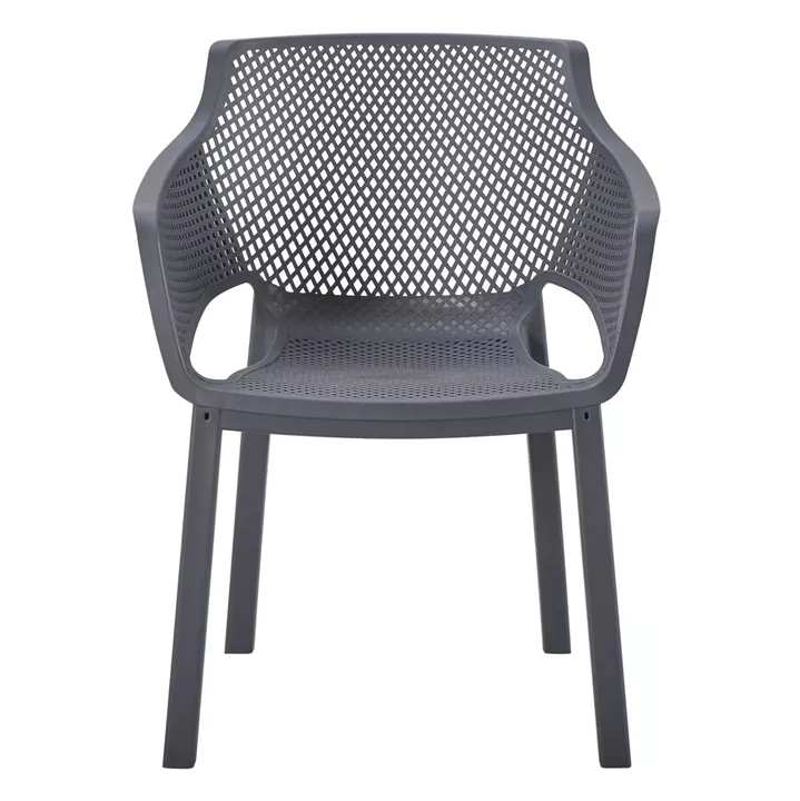 POLYPROPYLENE DINING ARMCHAIR PEGGY HM6368.10 GREY 60x55x79Hcm.