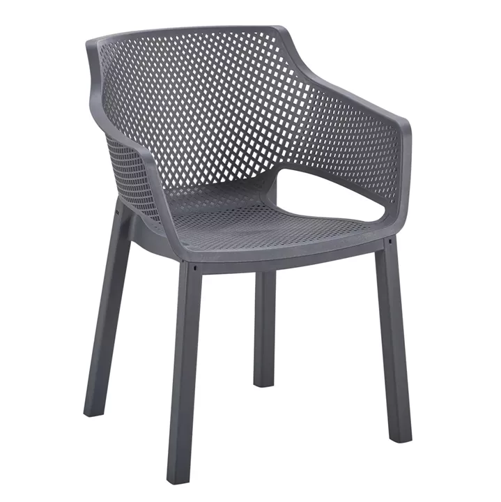 POLYPROPYLENE DINING ARMCHAIR PEGGY HM6368.10 GREY 60x55x79Hcm.