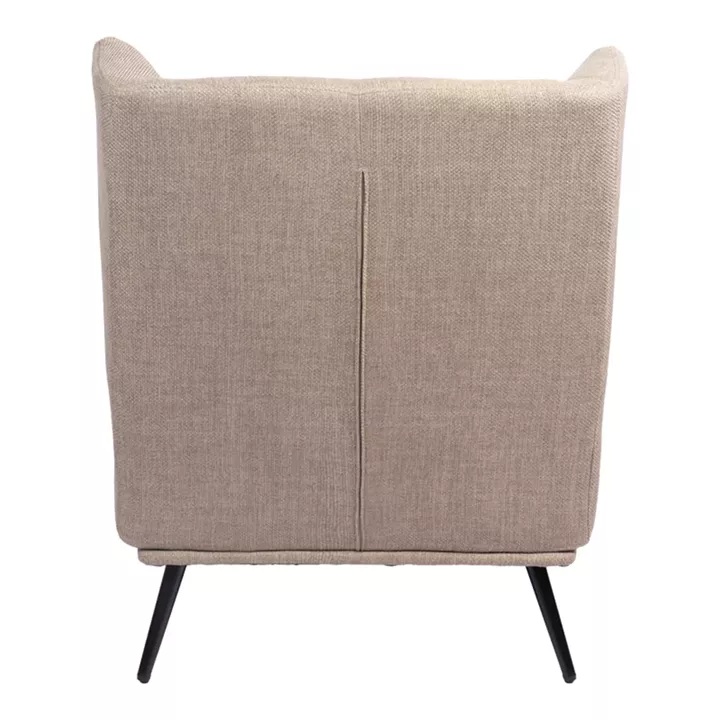 Armchair Mareta pakoworld grey-beige fabric and legs in black color 83x80x99cm