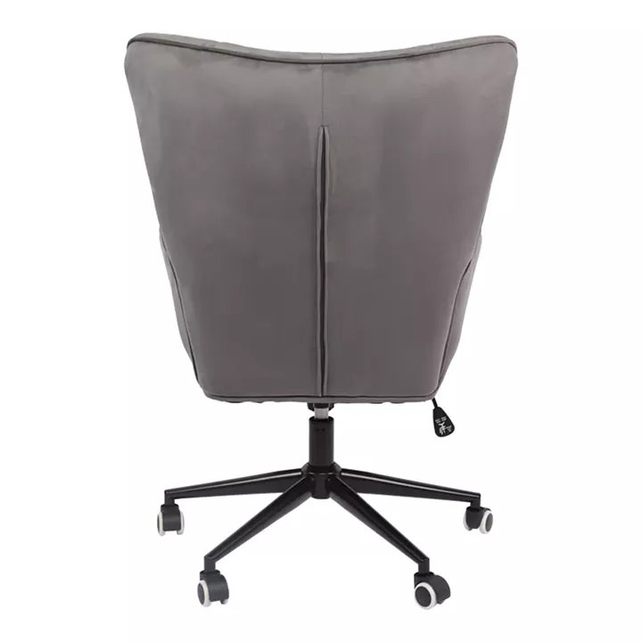 Πολυθρόνα-μπερζέρα Lobima pakoworld περιστρεφόμενη ανθρακί βελούδο με βάση σε μαύρη απόχρωση 71x68x104εκ