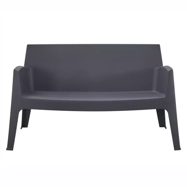 POLYPROPYLENE 2-SEATER SOFA SLEEK HM6366.10 GREY COLOR 118x48,5x73Hcm.