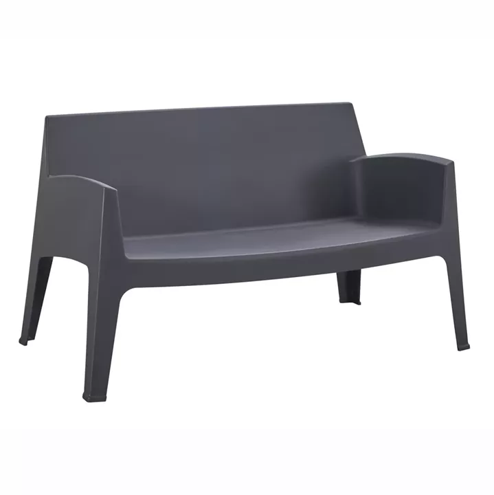 POLYPROPYLENE 2-SEATER SOFA SLEEK HM6366.10 GREY COLOR 118x48,5x73Hcm.