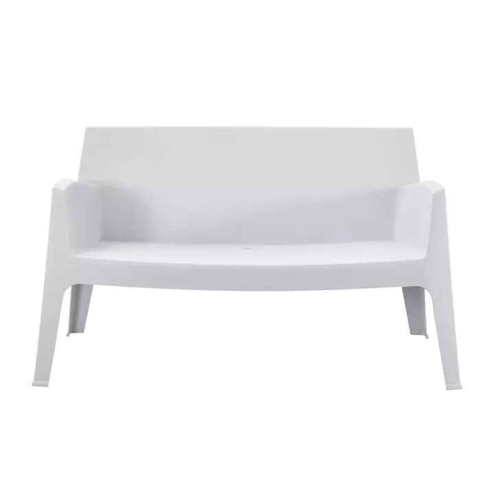 POLYPROPYLENE 2-SEATER SOFA SLEEK HM6366.01 WHITE COLOR 118x48,5x73Hcm.