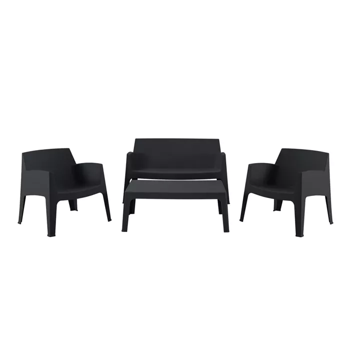 LOUNGE SET 4PCS SLEEK HM21268.02 BLACK POLYPROPYLENE