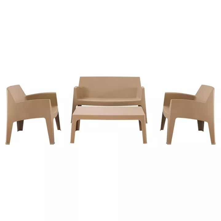 LOUNGE SET 4PCS SLEEK HM21268.03 CAPPUCCINO POLYPROPYLENE