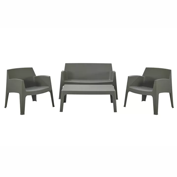 LOUNGE SET 4PCS SLEEK HM21268.05 DARK OLIVE GREEN POLYPROPYLENE