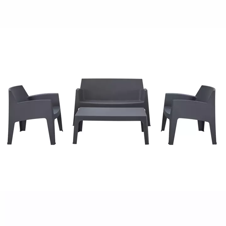 LOUNGE SET 4PCS SLEEK HM21268.10 GREY POLYPROPYLENE