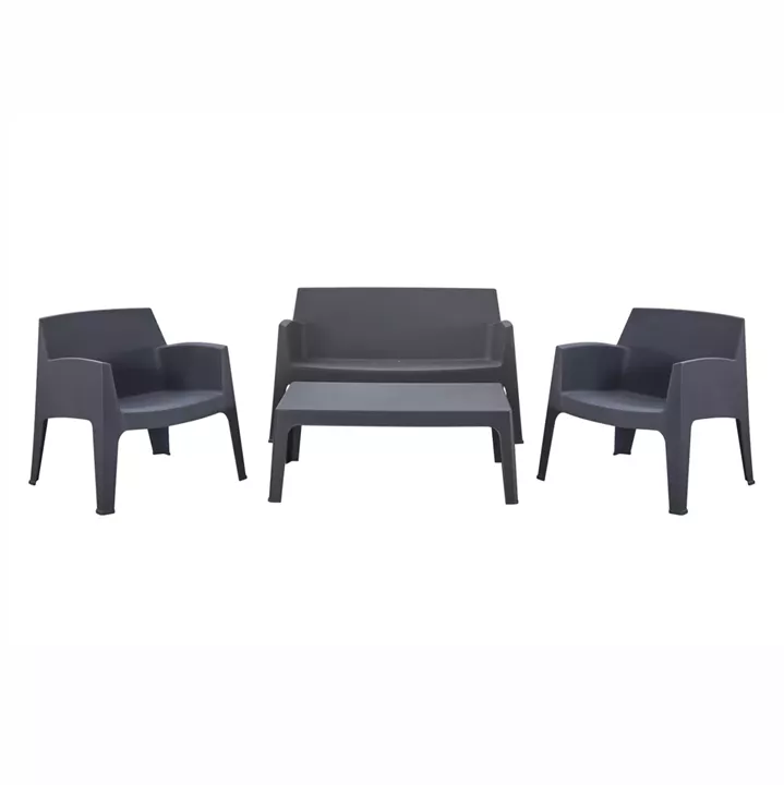 LOUNGE SET 4PCS SLEEK HM21268.10 GREY POLYPROPYLENE