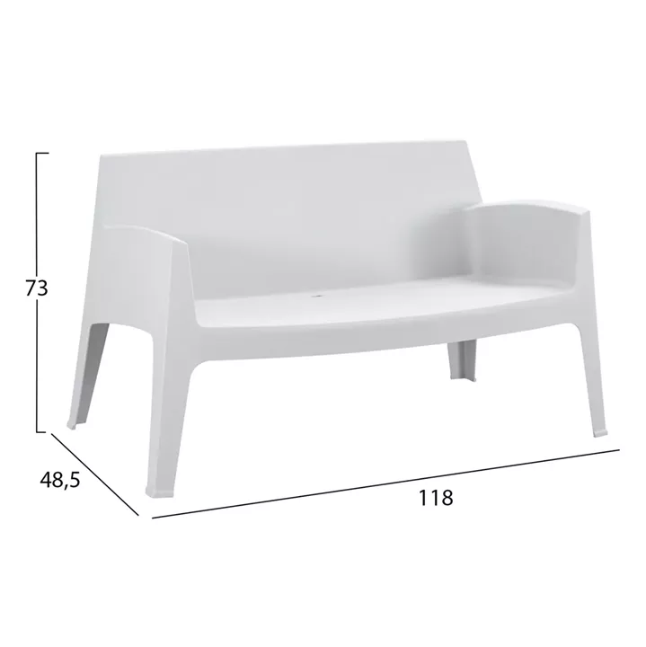 LOUNGE SET 4PCS SLEEK HM21275.01 POLYPROPYLENE IN WHITE