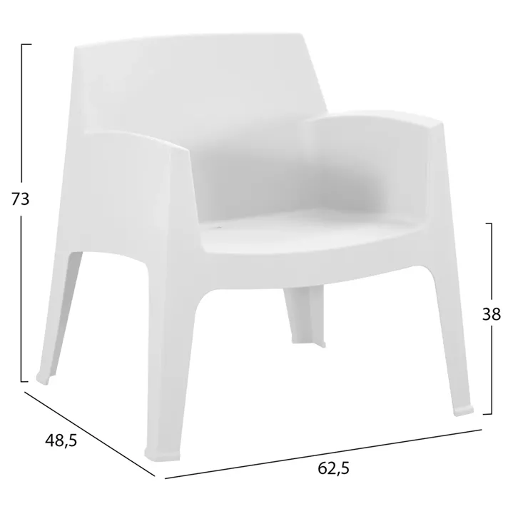 LOUNGE SET 4PCS SLEEK HM21275.01 POLYPROPYLENE IN WHITE