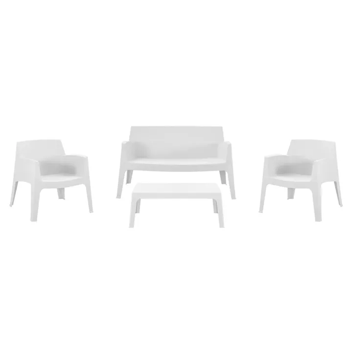 LOUNGE SET 4PCS SLEEK HM21275.01 POLYPROPYLENE IN WHITE