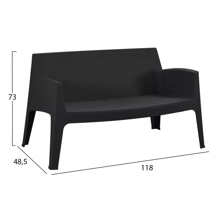 LOUNGE SET 4PCS SLEEK HM21275.02 POLYPROPYLENE IN BLACK