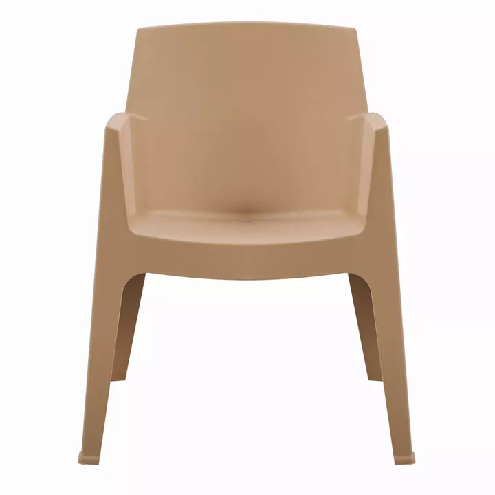 POLYPROPYLENE ARMCHAIR SLEEK HM6370.03 CAPPUCCINO 57x56x82.5Hcm.