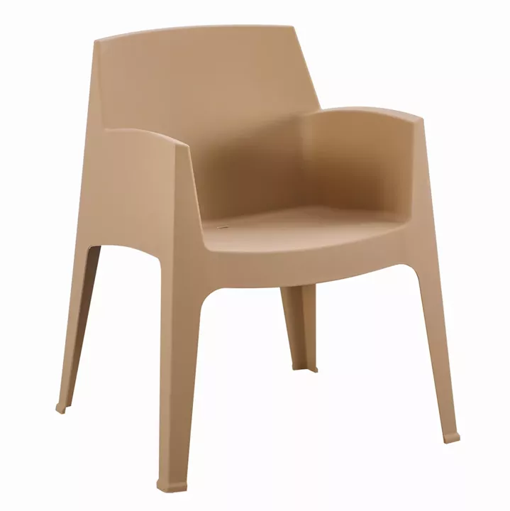 POLYPROPYLENE ARMCHAIR SLEEK HM6370.03 CAPPUCCINO 57x56x82.5Hcm.