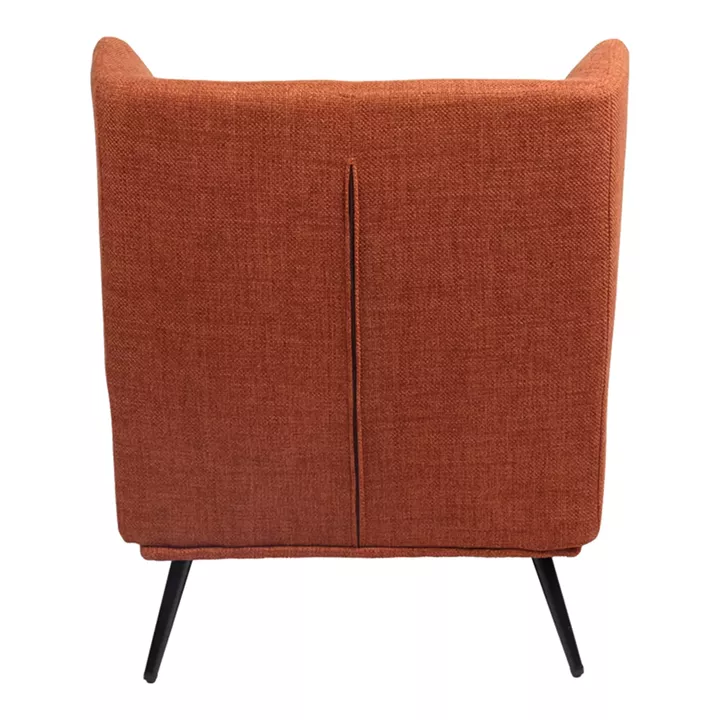 Πολυθρόνα Mareta pakoworld terracotta ύφασμα με πόδι σε μαύρη απόχρωση 83x80x99εκ