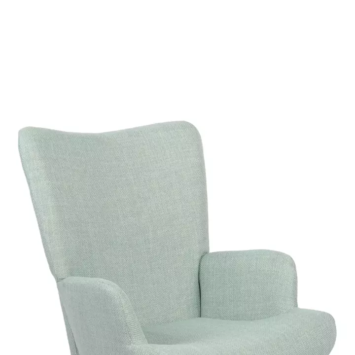 Rotating armchair Jianna pakoworld mint fabric and legs in natural color 79x64x89cm