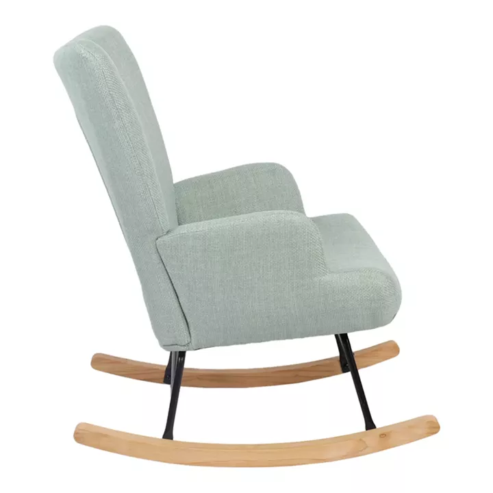 Rotating armchair Jianna pakoworld mint fabric and legs in natural color 79x64x89cm
