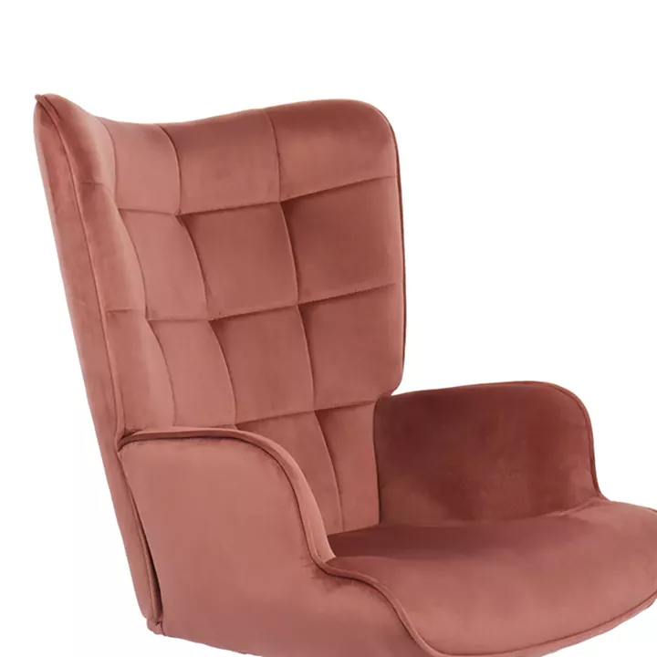 Swivel armchair Lobima pakoworld rotten apple velvet and base in black color 71x68x104cm