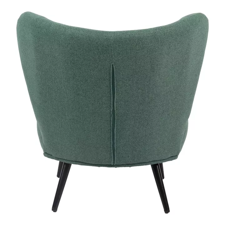 Armchair Nagreta pakoworld green fabric and metal legs in black color 77x73x74cm