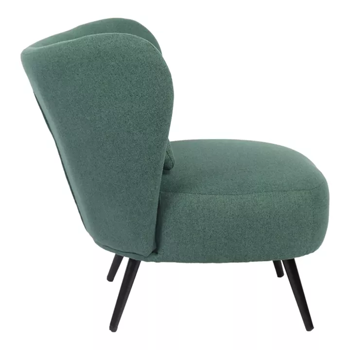 Armchair Nagreta pakoworld green fabric and metal legs in black color 77x73x74cm