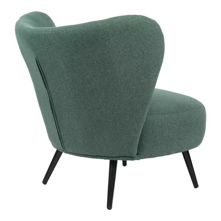 Armchair Nagreta pakoworld green fabric and metal legs in black color 77x73x74cm